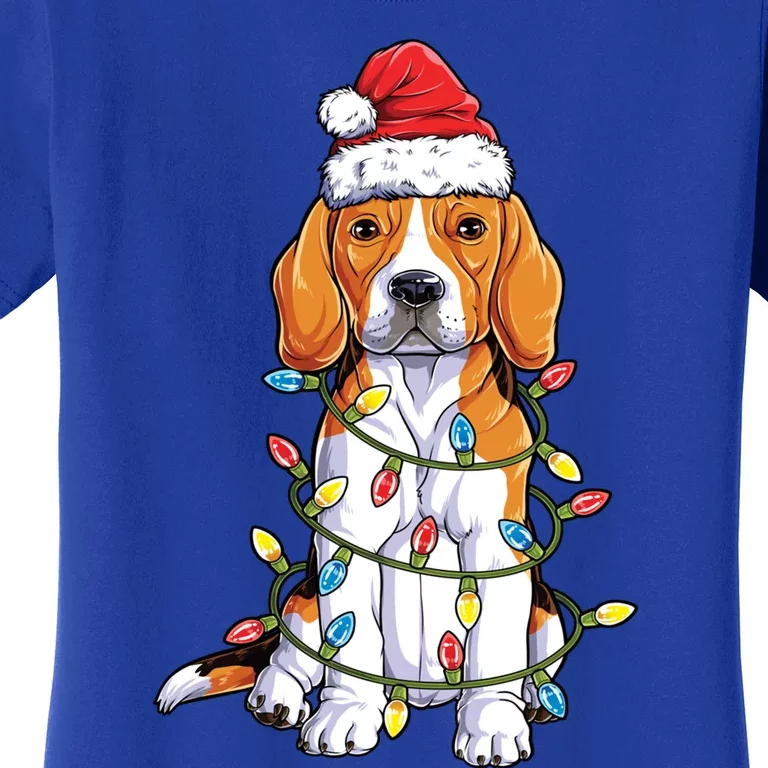 Beagle Santa Christmas Tree Lights Xmas Funny Gift Boys Gift Women's T-Shirt