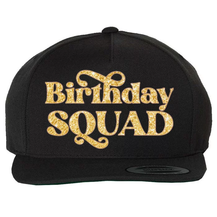 Birthday Squad Crew Gift Wool Snapback Cap