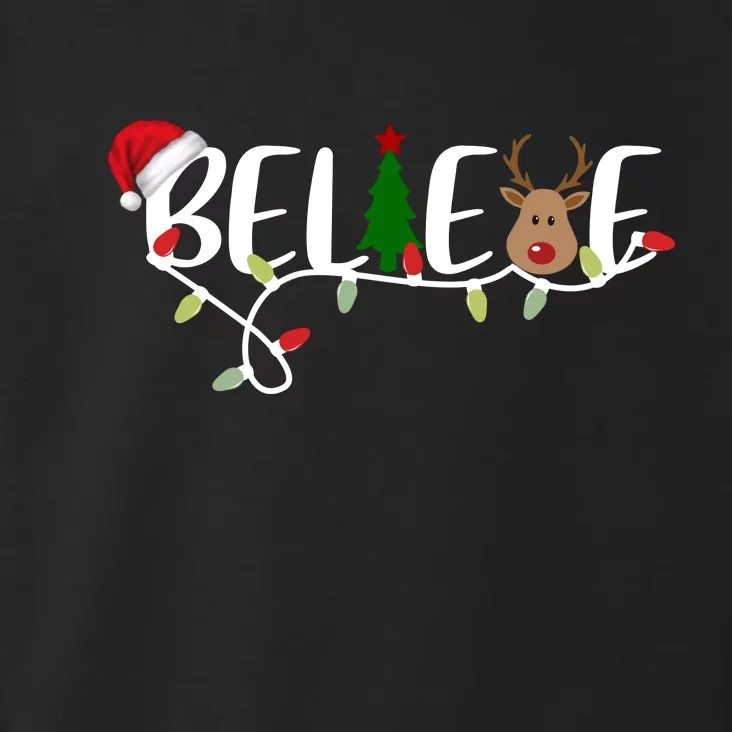 Believe Santa Claus Reindeer Christmas Festive Toddler Hoodie