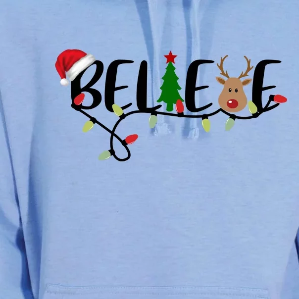 Believe Santa Claus Reindeer Christmas Festive Unisex Surf Hoodie