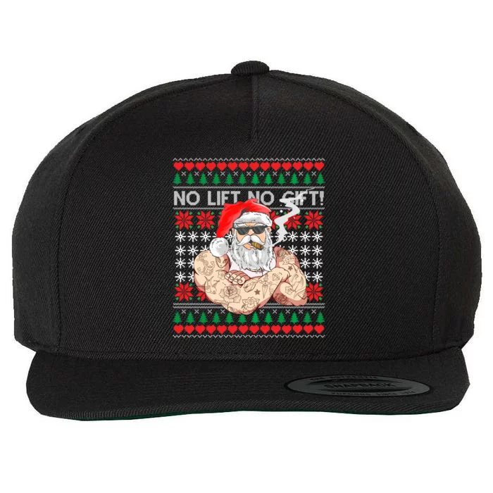 Bad Santa Claus Ugly Christmas Sweater No Lift No Gift Xmas Great Gift Wool Snapback Cap