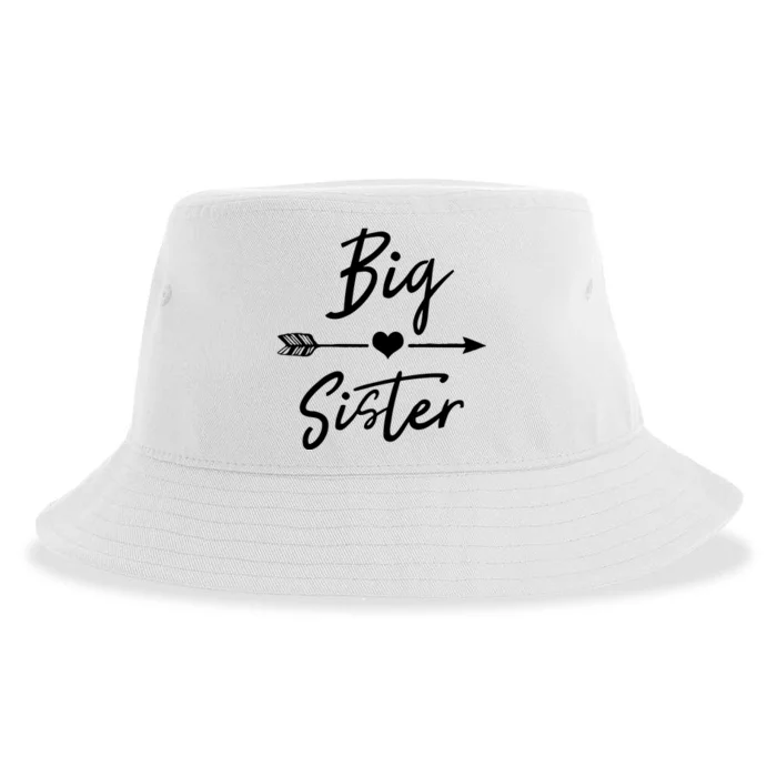 Big Sister Cute Girls Heart Arrow Love Sustainable Bucket Hat