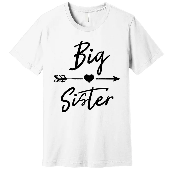 Big Sister Cute Girls Heart Arrow Love Premium T-Shirt