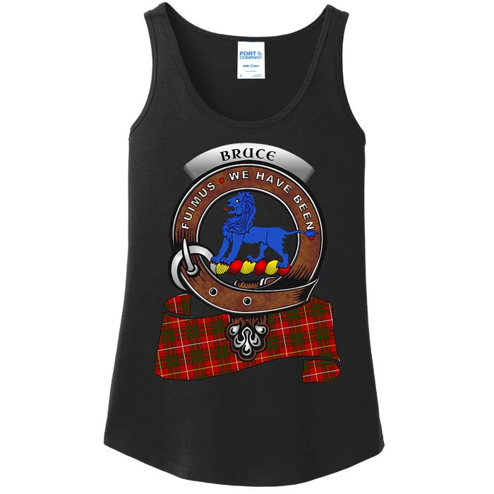 Bruce Scottish Clan Badge & Tartan Ladies Essential Tank