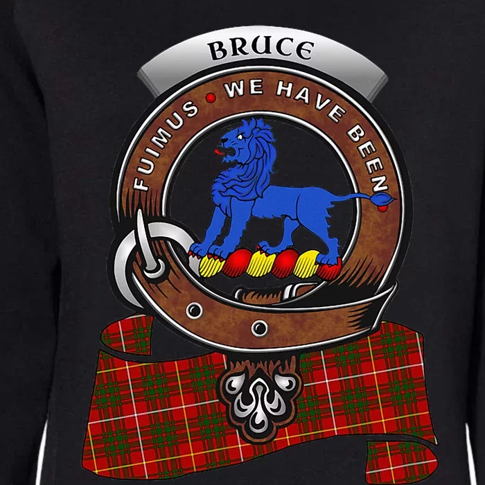 Bruce Scottish Clan Badge & Tartan Womens California Wash Sweatshirt