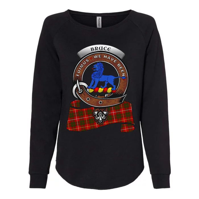 Bruce Scottish Clan Badge & Tartan Womens California Wash Sweatshirt