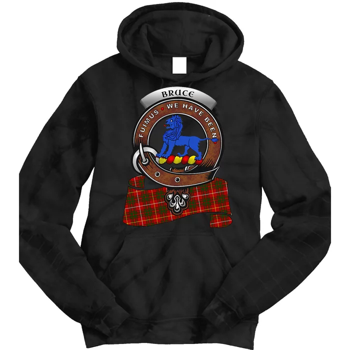 Bruce Scottish Clan Badge & Tartan Tie Dye Hoodie