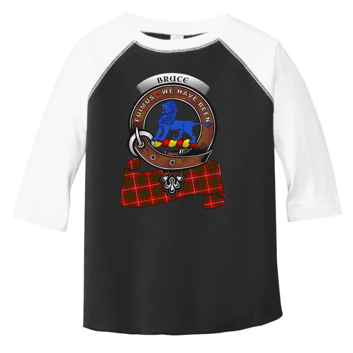 Bruce Scottish Clan Badge & Tartan Toddler Fine Jersey T-Shirt