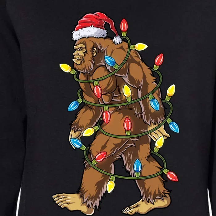 Bigfoot Santa Christmas Tree Lights Xmas Sasquatch Cool Gift Womens California Wash Sweatshirt