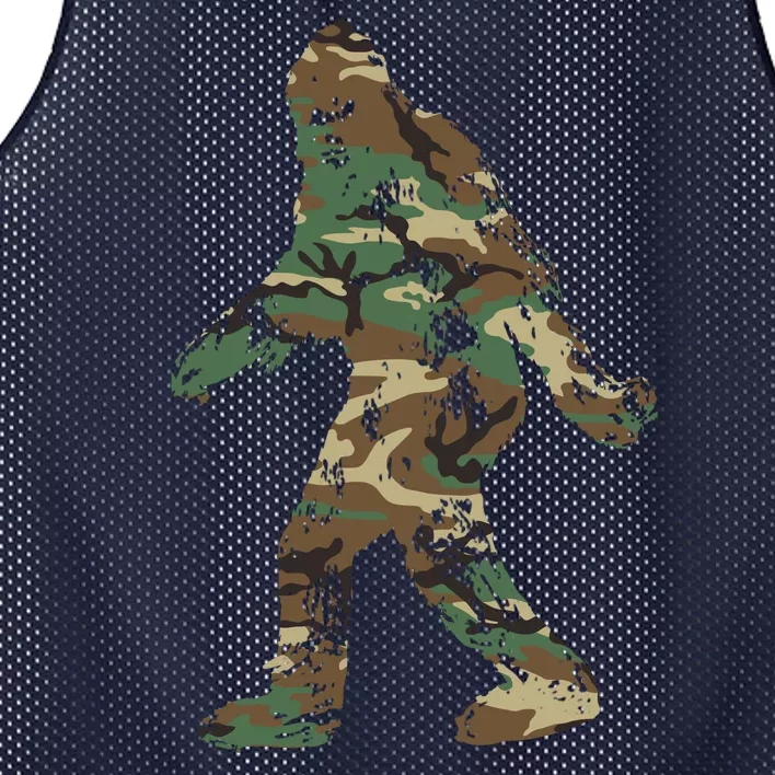 Bigfoot Silhouette Camouflaged Mesh Reversible Basketball Jersey Tank