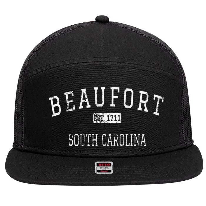 Beaufort South Carolina SC Vintage 7 Panel Mesh Trucker Snapback Hat