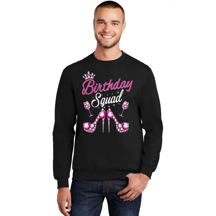 Birthday Squad Crown Elegant Design Diva Squad Women Tall Sweatshirt