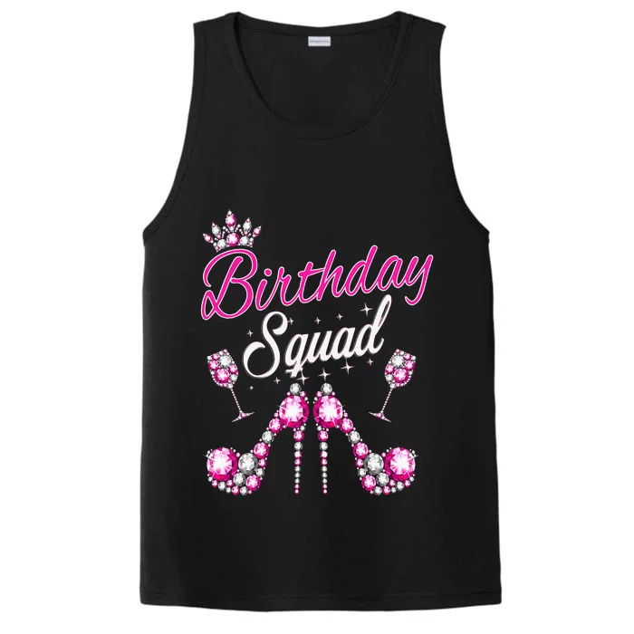 Birthday Squad Crown Elegant Design Diva Squad Women Performance Tank