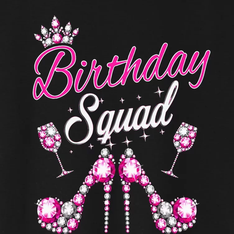 Birthday Squad Crown Elegant Design Diva Squad Women Women's Crop Top Tee