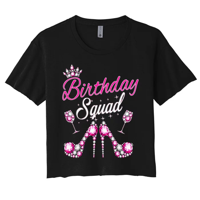 Birthday Squad Crown Elegant Design Diva Squad Women Women's Crop Top Tee