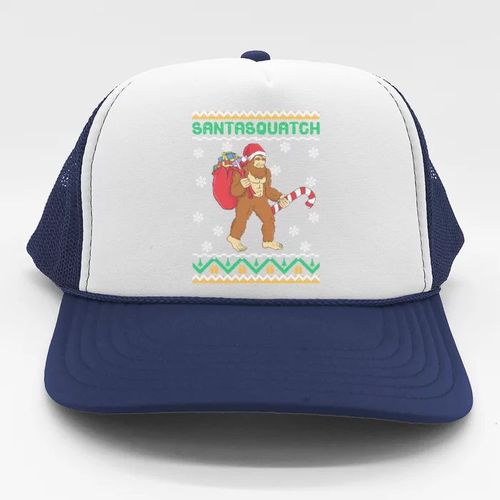 Believe Santa Christmas Funny Squatch Sasquatch Santasquatch Great Gift Trucker Hat