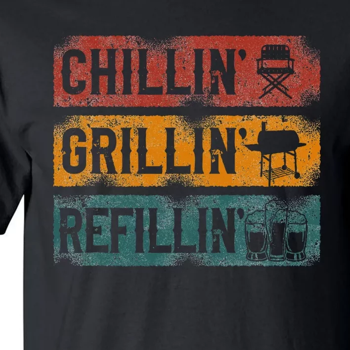 Bbq Smoker Chillin Grillin Refillin Tall T-Shirt