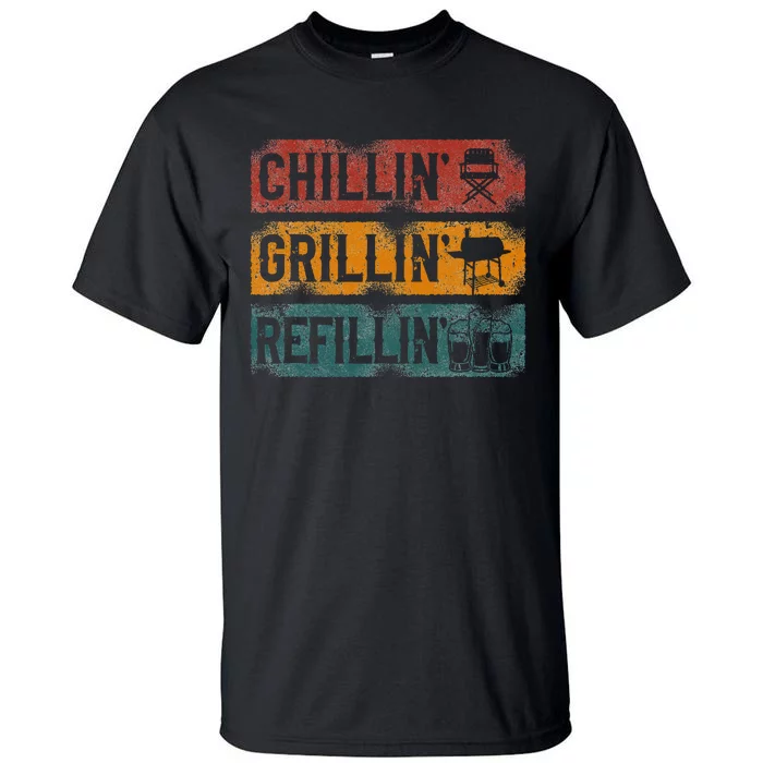 Bbq Smoker Chillin Grillin Refillin Tall T-Shirt