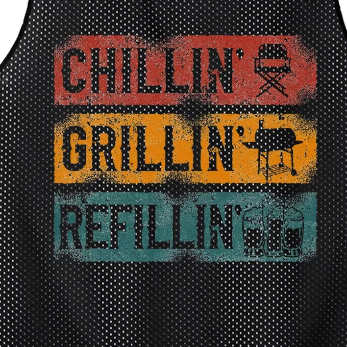 Bbq Smoker Chillin Grillin Refillin Mesh Reversible Basketball Jersey Tank