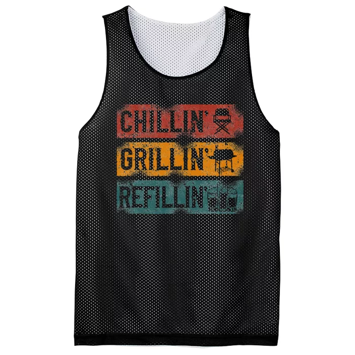 Bbq Smoker Chillin Grillin Refillin Mesh Reversible Basketball Jersey Tank