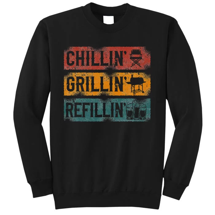 Bbq Smoker Chillin Grillin Refillin Tall Sweatshirt