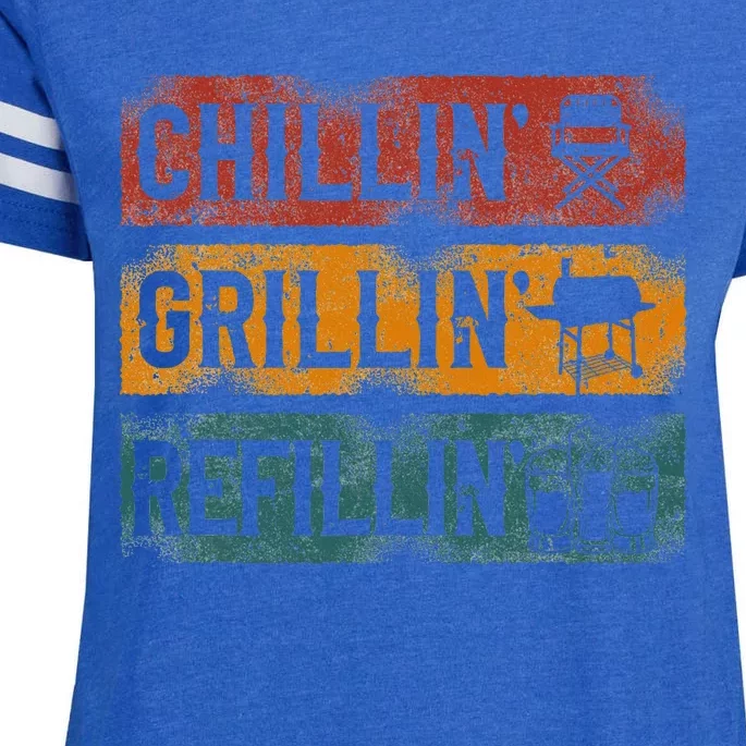 Bbq Smoker Chillin Grillin Refillin Enza Ladies Jersey Football T-Shirt