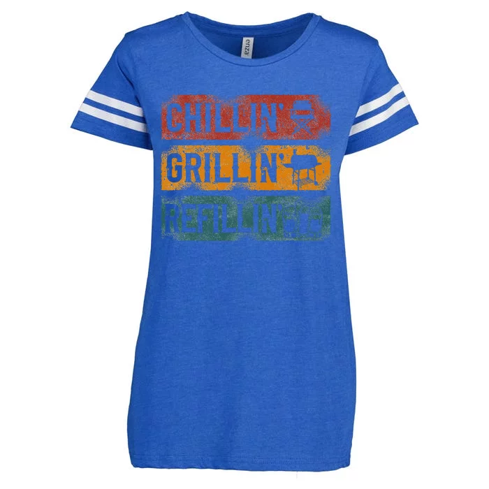 Bbq Smoker Chillin Grillin Refillin Enza Ladies Jersey Football T-Shirt