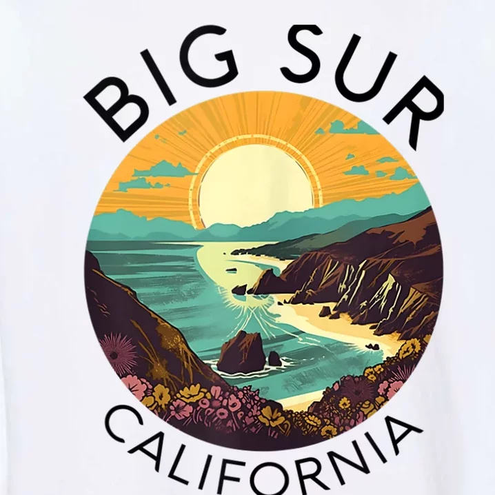 Big Sur California Beach Central Coast Retro Forest Camping Garment-Dyed Sweatshirt