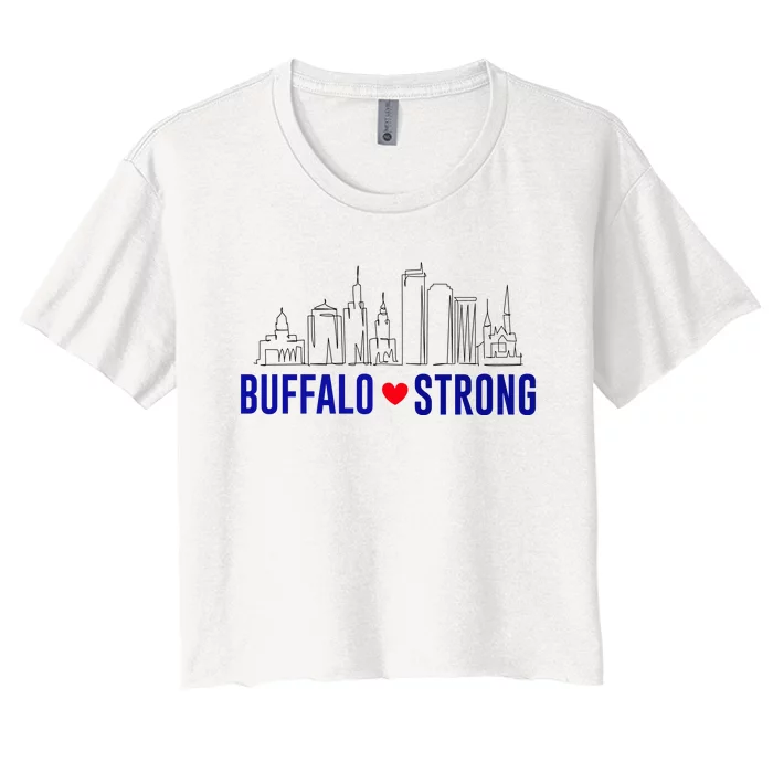 Buffalo Strong City Of Good Neighbors Pray For Buffalo Women's Crop Top Tee