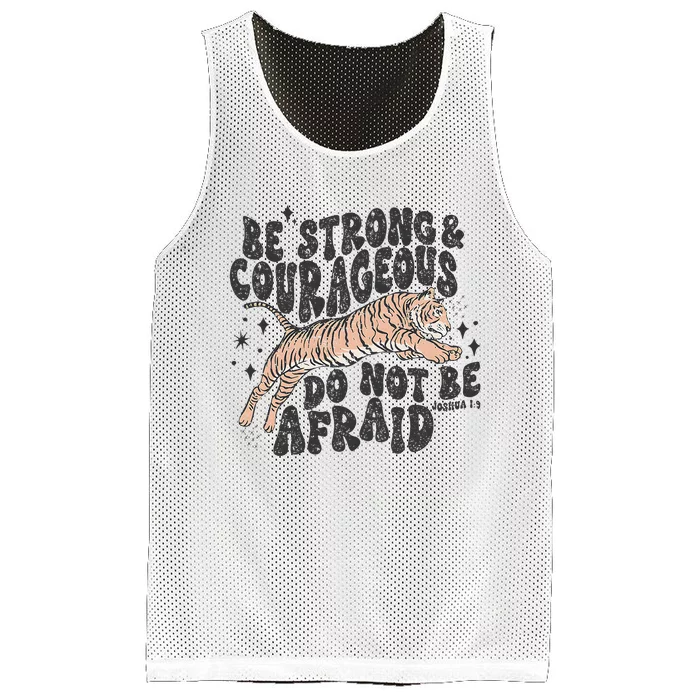 Be Strong Courageous Tiger Christian Religious Mesh Reversible Basketball Jersey Tank