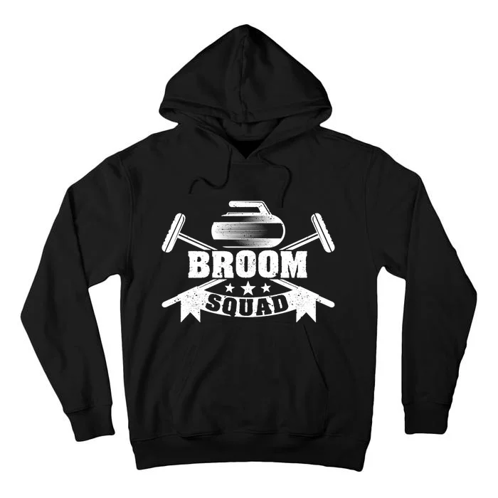 Broom Squad Curling Player Team Winter Ice Funny Curler Fan Gift Tall Hoodie