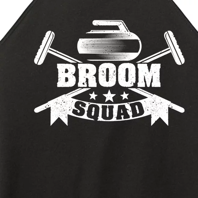 Broom Squad Curling Player Team Winter Ice Funny Curler Fan Gift Women’s Perfect Tri Rocker Tank