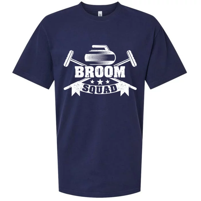 Broom Squad Curling Player Team Winter Ice Funny Curler Fan Gift Sueded Cloud Jersey T-Shirt