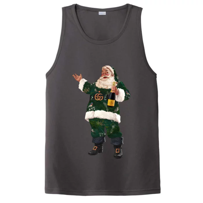 Boujee Santa Champagne Luxe Santa Funny Christmas Performance Tank