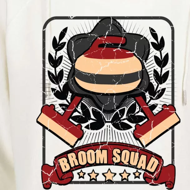 Broom Squad Curling Meaningful Gift Winter Sports Curler Funny Gift Womens Funnel Neck Pullover Hood