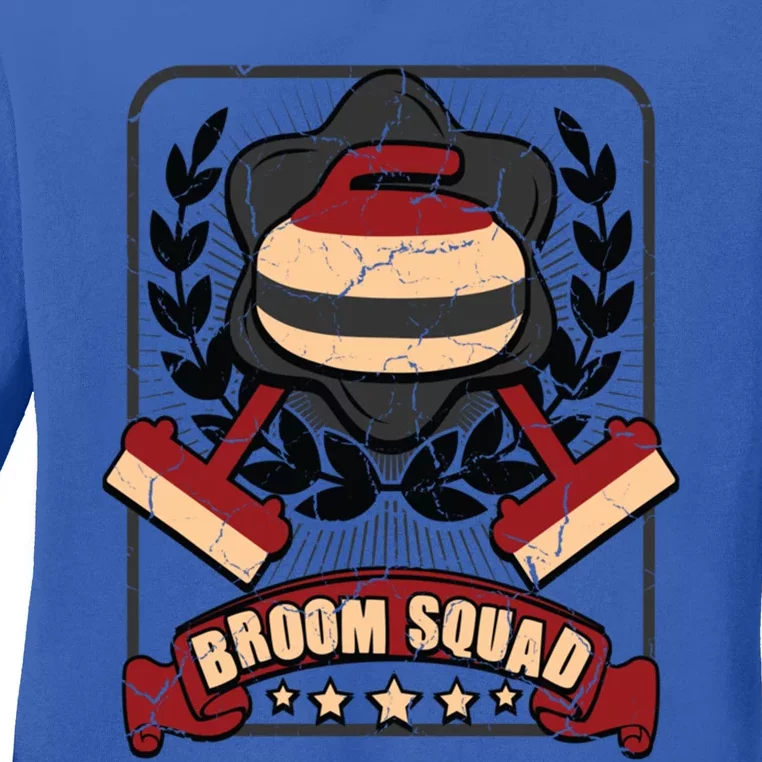 Broom Squad Curling Meaningful Gift Winter Sports Curler Funny Gift Ladies Long Sleeve Shirt