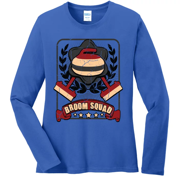 Broom Squad Curling Meaningful Gift Winter Sports Curler Funny Gift Ladies Long Sleeve Shirt