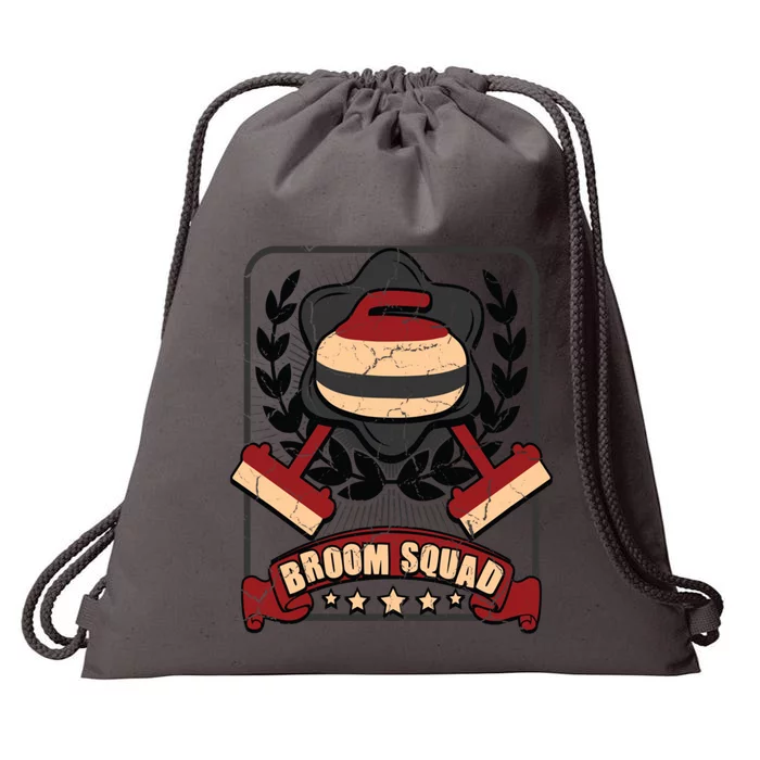 Broom Squad Curling Meaningful Gift Winter Sports Curler Funny Gift Drawstring Bag