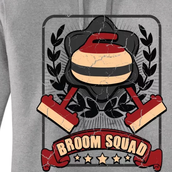 Broom Squad Curling Meaningful Gift Winter Sports Curler Funny Gift Women's Pullover Hoodie