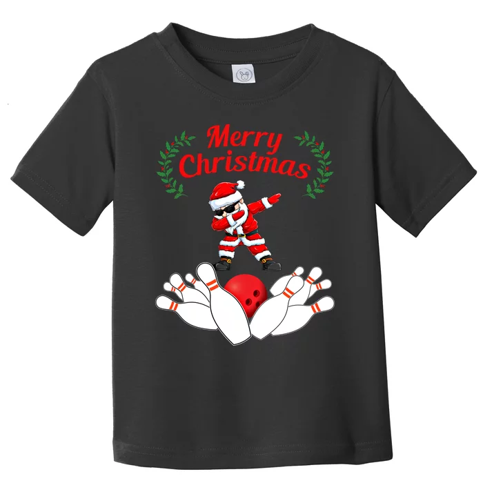 Bowling Santa Claus Christmas Gift Toddler T-Shirt