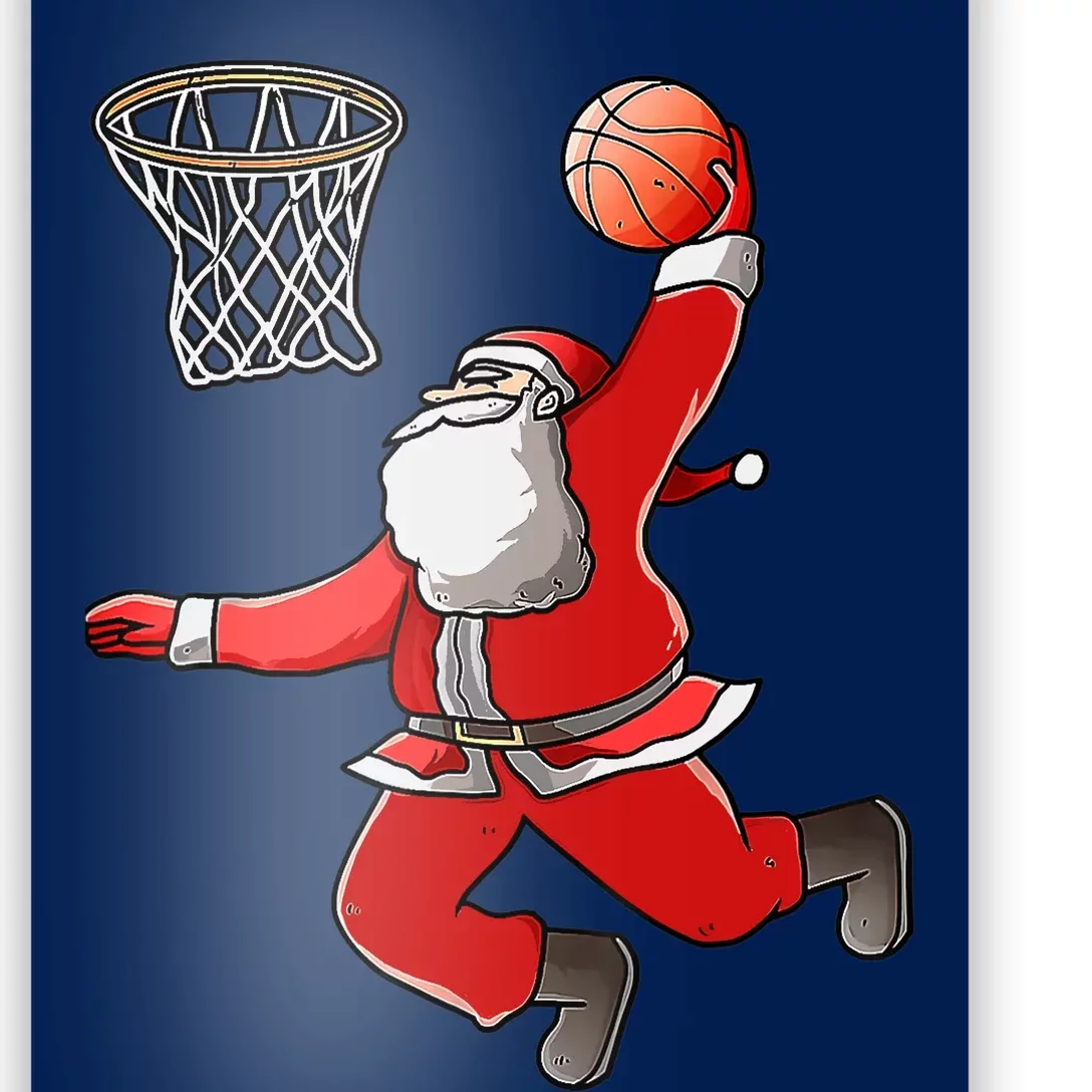 Basketball Santa Christmas Dunk Cool Sport XMas Pajama Poster