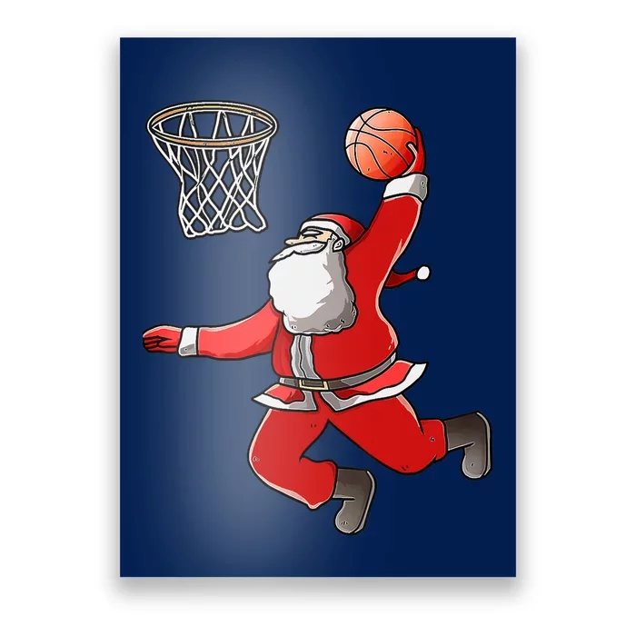 Basketball Santa Christmas Dunk Cool Sport XMas Pajama Poster