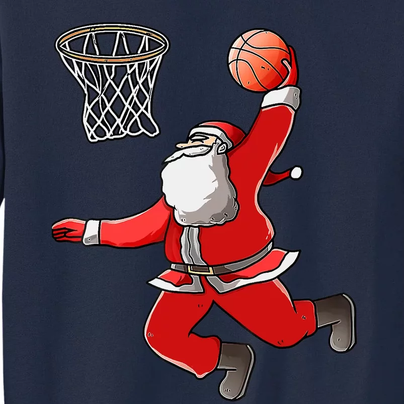 Basketball Santa Christmas Dunk Cool Sport XMas Pajama Tall Sweatshirt