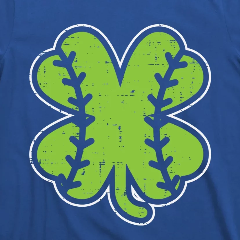 Baseball Shamrock Clover St Patricks Day Lucky Sports Gift T-Shirt