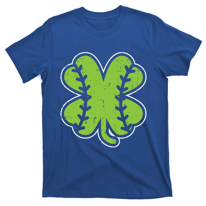 Baseball Shamrock Clover St Patricks Day Lucky Sports Gift T-Shirt