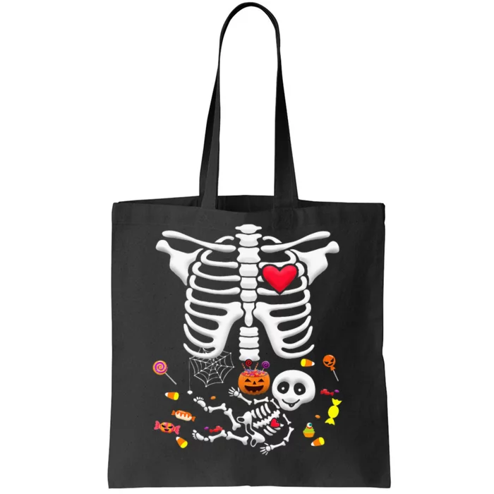 Baby Skeleton Candy Halloween Funny Pregnancy X Ray Tote Bag