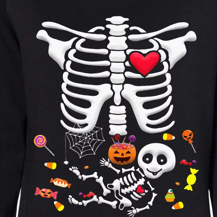 Baby Skeleton Candy Halloween Funny Pregnancy X Ray Womens California Wash Sweatshirt