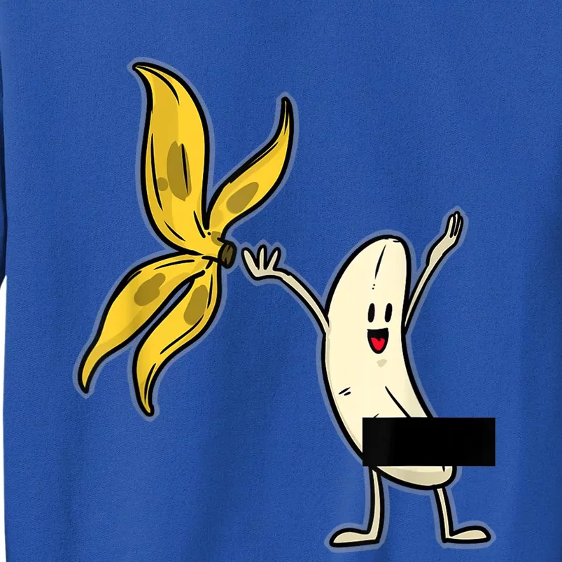 Banana Striptease Censored Gift Naked Funny Adult Gift Tall Sweatshirt