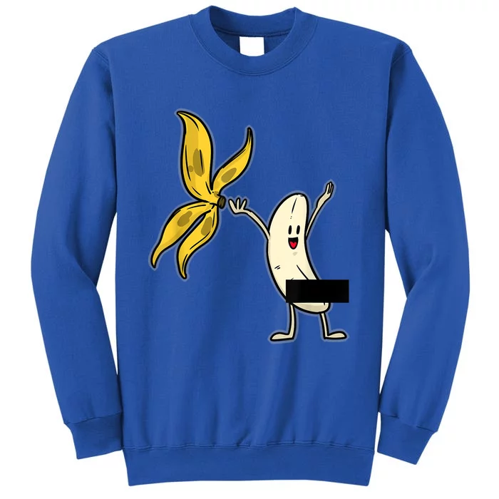 Banana Striptease Censored Gift Naked Funny Adult Gift Tall Sweatshirt