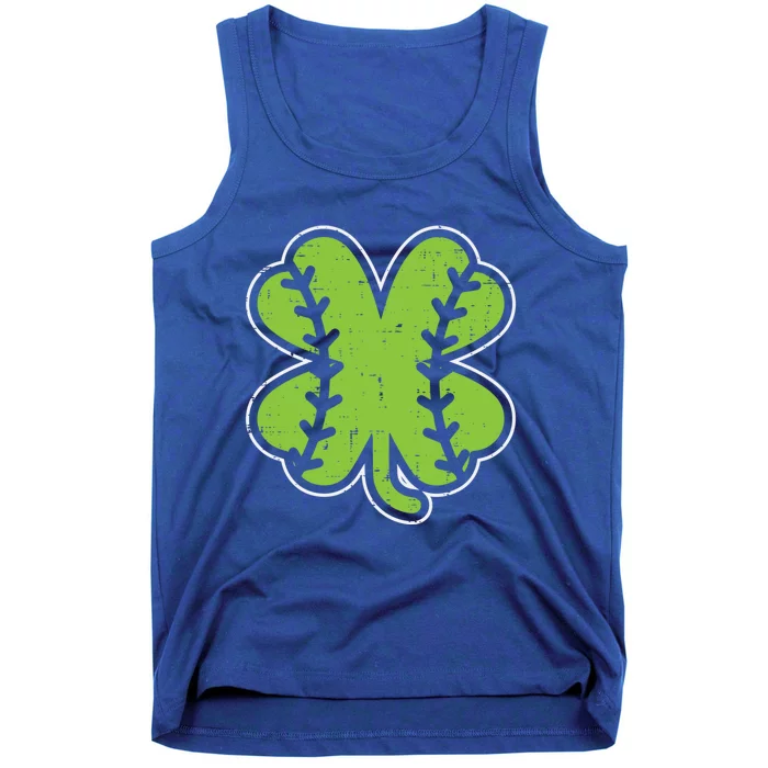 Baseball Shamrock Clover St Patricks Day Lucky Sports Gift Cute Gift Tank Top